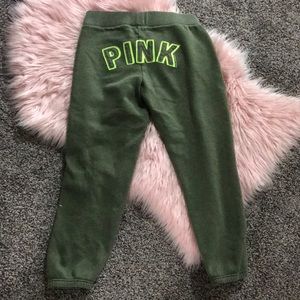VS PINK army green cropped joggers- XS